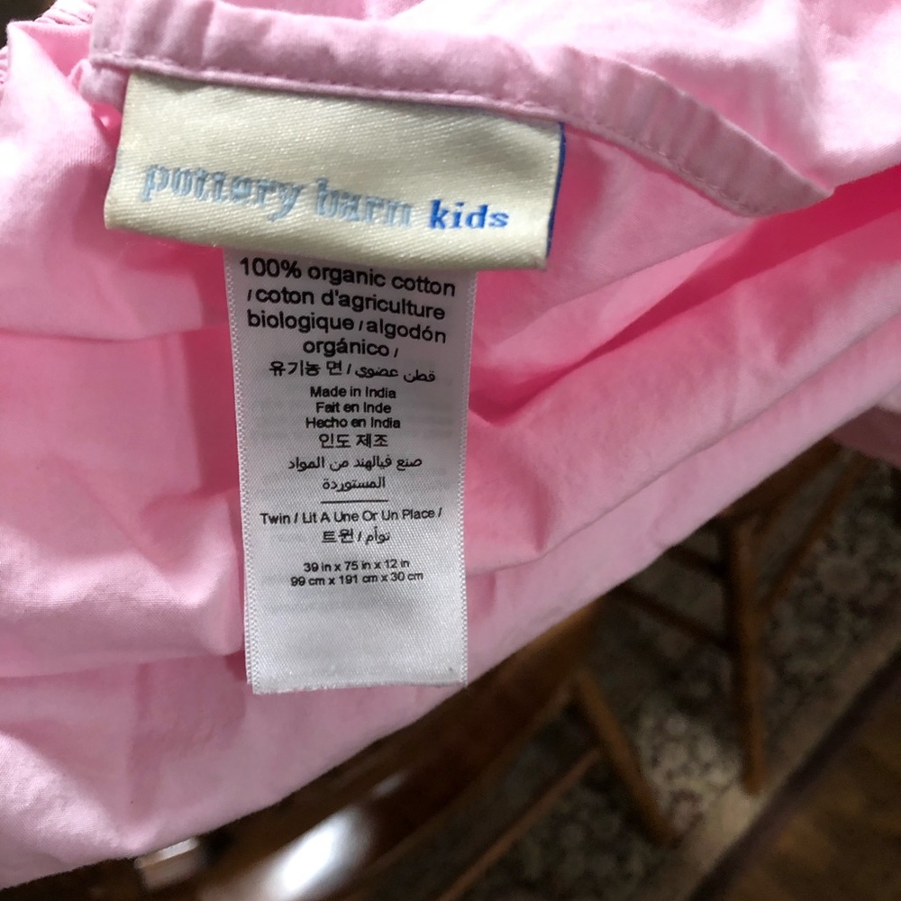 Pottery Barn Kids twin sheet set pink